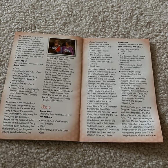 Carol Burnett Show DVD Set - Carol’s Favorites- 6 discs plus bonus 7th. -Used - Picture 10 of 15